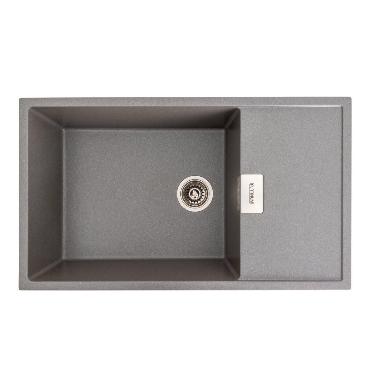 Гранітна мийка для кухні Platinum 8650 DIAMOND матова (сірий мусон) Гранітна мийка для кухні Platinum 8650 DIAMOND матова (сірий мусон)