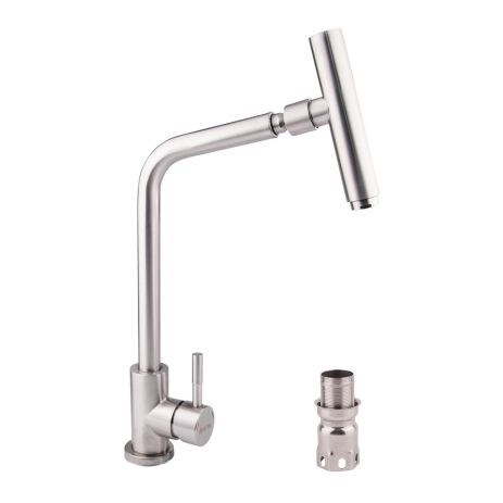 Змішувач для кухні з обертовим виливом з нержавійки MIXXUS SUS-017