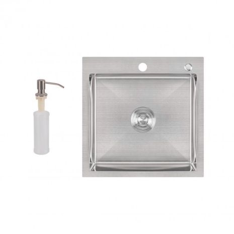 Набір 2 в 1 Lidz кухонна мийка H5050 3.0/1.0 мм Brush + дозатор для мийного засобу