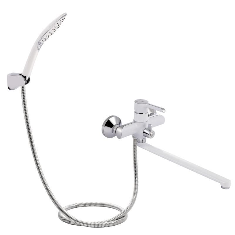 Смеситель для ванны Qtap Grand с поворотным изливом (c душевым гарнитуром) QTGRAWCR005 Chrome/White Смеситель для ванны Qtap Grand с поворотным изливом (c душевым гарнитуром) QTGRAWCR005 Chrome/White