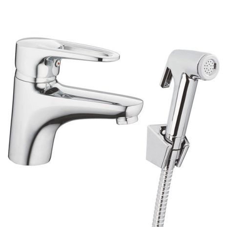 Змішувач для умивальника з гігієнічною лейкемією Наіbа Opus 001 (Sh)