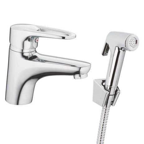 Змішувач для умивальника з гігієнічною лейкемією Наіbа Opus 001 (Sh)