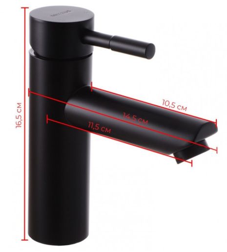 Змішувач для умивальника з нержавійки SUS 001 A Black Змішувач для умивальника з нержавійки SUS 001 A Black