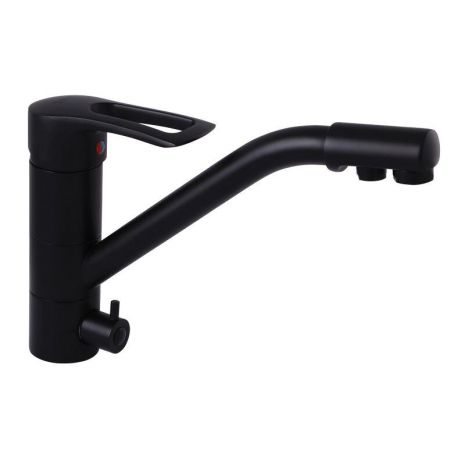 Змішувач для кухні Haiba Hansberg 021 Black з виходом для питної води