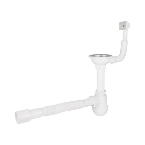 Сифон для кухонного мийки Lidz (WHI) 60 05 M001 01 EURO (вихід 50 мм)