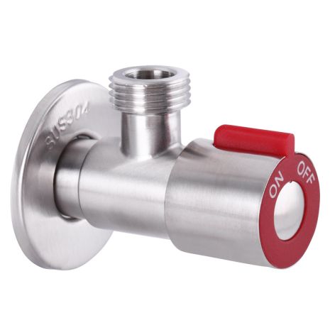 Кран для підключення сантехприборів 1/2x1/2 MIXXUS VAL-02 червоний (нерж. сталь)