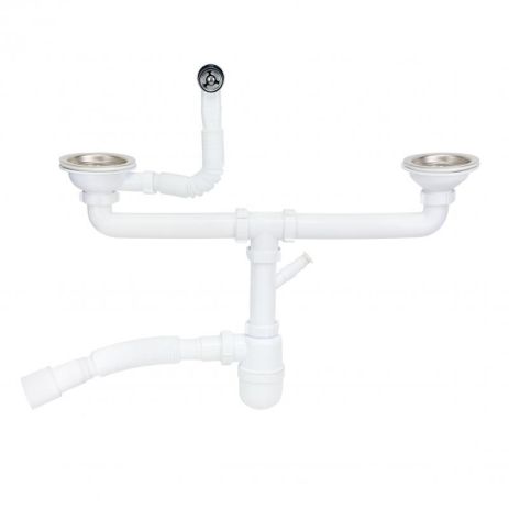 Сифон двойной для кухонной мойки Lidz (WHI) 60 08 E001 02 ECO с круглым переливом (выход 50 мм) Сифон двойной для кухонной мойки Lidz (WHI) 60 08 E001 02 ECO с круглым переливом (выход 50 мм)