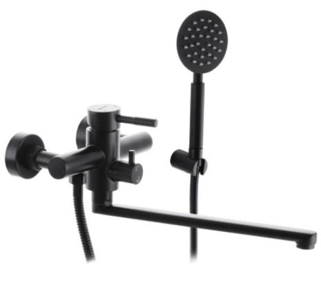 Смеситель для ванны из нерж. стали SUS304 Mixxus SUS-006 (Euro) Черный (MI2806)