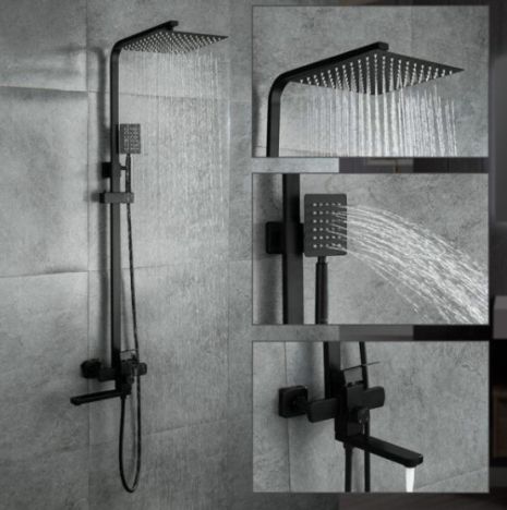 Душевая система Frap F24802-6 черного цвета