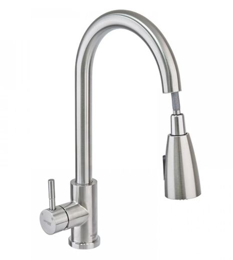 Змішувач для кухні з нержавійки Haiba Sus 014 A з витяжною лійкою Змішувач для кухні з нержавійки Haiba Sus 014 A з витяжною лійкою