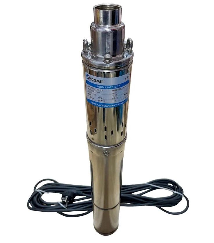 Насос глибинний шнековий Словенія VDMT 3QGD 1.8 м3/час 75 м 0,37 кВт Насос глибинний шнековий Словенія VDMT 3QGD 1.8 м3/час 75 м 0,37 кВт