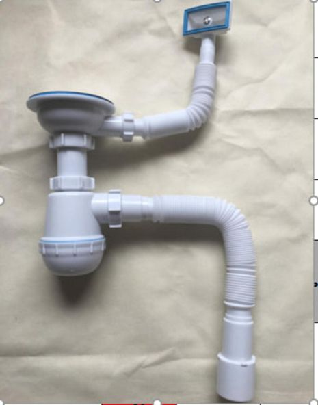 Сифон одинарний ТМ Valeso для нержавіючих мийок (арт. 313, білий)