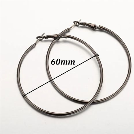 Серьги Конго кольца большие круги в черном цвете