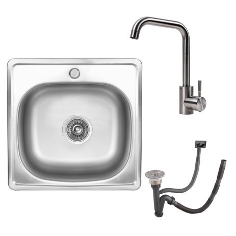 КОМПЛЕКТ мийка врізна 4848 САТИН 0,6/170 TM Valeso + змішувач NS02A Valeso КОМПЛЕКТ мийка врізна 4848 САТИН 0,6/170 TM Valeso + змішувач NS02A Valeso