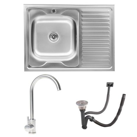 КОМПЛЕКТ мийка накладна 8060 САТИН "L" 0,7/160 TM Valeso + 56 NESP змішувач кухонний КОМПЛЕКТ мийка накладна 8060 САТИН "L" 0,7/160 TM Valeso + 56 NESP змішувач кухонний