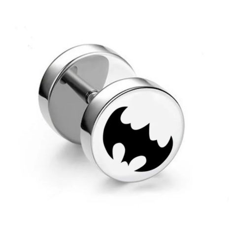 Мужские серьги-штанги Бэтмен с Бэтменом Batman серьга из титановой стали 1шт