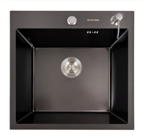 Кухонна мийка 50*50 чорна Valeso Handmade (товщина 3,0/1.5) Кухонна мийка 50*50 чорна Valeso Handmade (товщина 3,0/1.5)