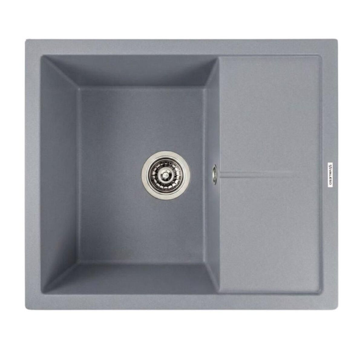 Кухонна гранітна мийка 5850 REYNA VALESO сірий металік Кухонна гранітна мийка 5850 REYNA VALESO сірий металік