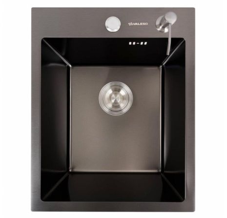 Мийка кухонна PVD чорна 40*50 VALESO Handmade (товщина 3,0/1,5)