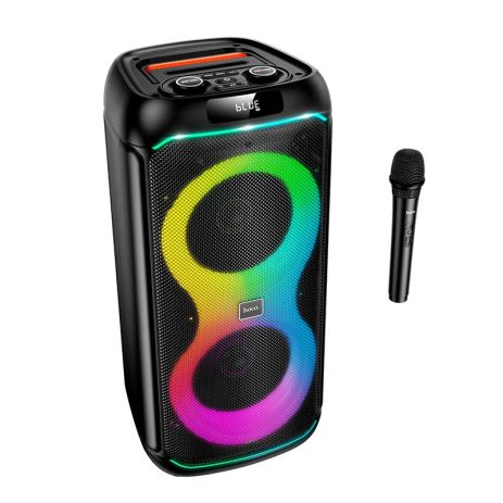 Акустика HOCO Sound outdoor RGB BT speaker with single microphone DS73 |BT5.0, FM/USB/AUX/TF, 40W, 2-3h| black Акустика HOCO Sound outdoor RGB BT speaker with single microphone DS73 |BT5.0, FM/USB/AUX/TF, 40W, 2-3h| black