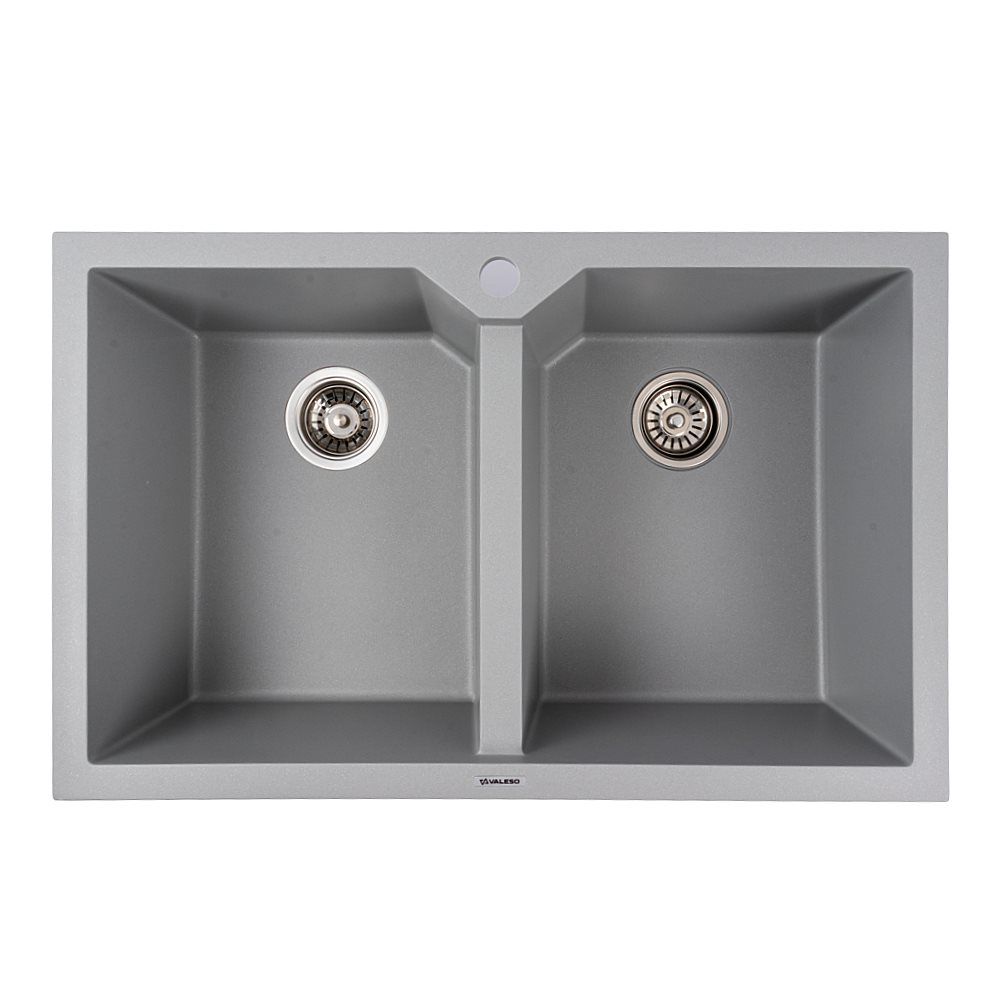 Мийка гранітна сірий металік VALESO 7950 VIATRIX (дві чаші, матова) Мийка гранітна сірий металік VALESO 7950 VIATRIX (дві чаші, матова)