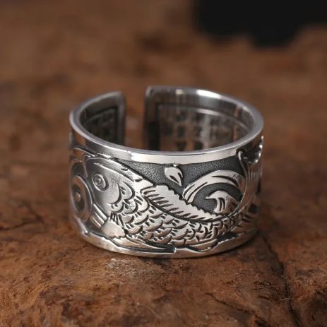 Кільце риба Кої японський амулет перстень символ удачі завзяття сили волі Кільце риба Кої японський амулет перстень символ удачі завзяття сили волі