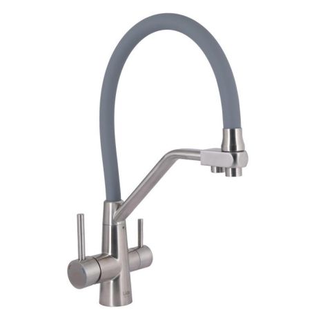 Змішувач для кухні Lidz Aria 020F3 з гнучким виливом з під'єднанням для питної води (k35) LDARI020F3GNK39211 Змішувач для кухні Lidz Aria 020F3 з гнучким виливом з під'єднанням для питної води (k35) LDARI020F3GNK39211