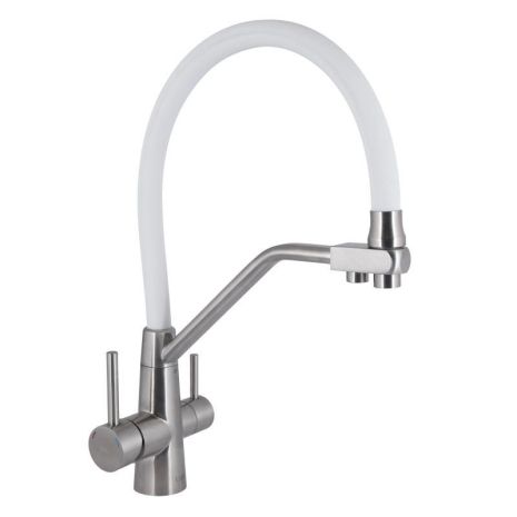 Змішувач для кухні Lidz Aria 020F3 з гнучким виливом з під'єднанням для питної води (k35) LDARI020F3WNK39480