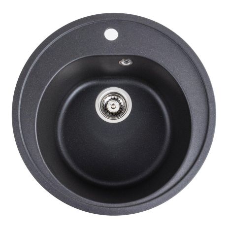 Гранитная кухонная мойка VALESO LUNA 510 матовая, Морион