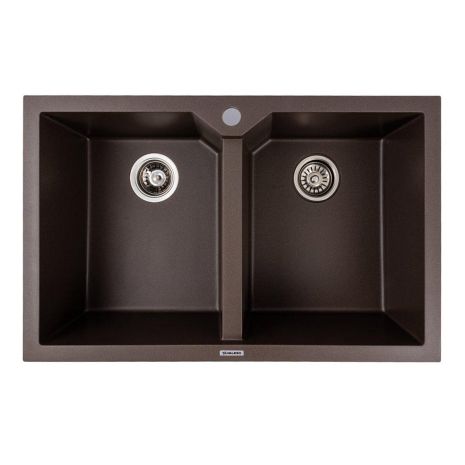 Мийка гранітна темна скеля VALESO 7950 VIATRIX (дві чаші, матова)