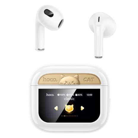 Наушники HOCO Gata true wireless touch screen BT headset EW87 |BT5.4, 30/280mAh, 4/20h| white