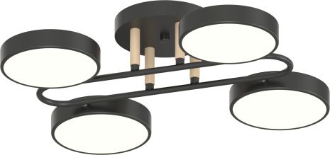 Люстра VALESO XI3322-4 чорний+дерево