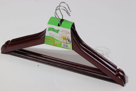 Набор деревянных вешалок вишня Эконом, 3 шт.