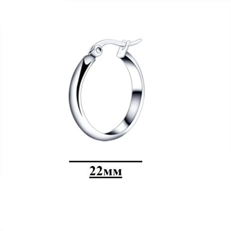 Чоловічі сережки кільця 22мм круги із сталі