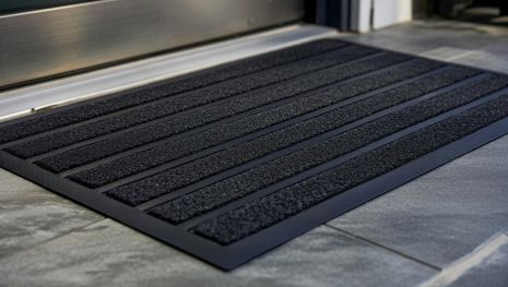 Входной коврик 45*75 см с резиновыми полосками Трава 2803/серый