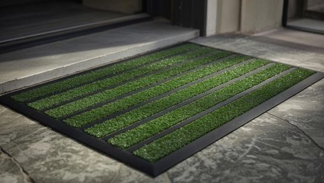 Килимок вхідний 45*75 см з гумовими смугами Грасс 2803/green