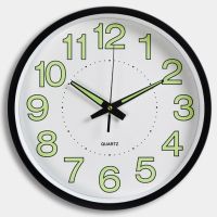 Фосфорний Безшумний Настінний Годинник Світиться Круглий (30 см) Timelike™ Ph-01-W білий