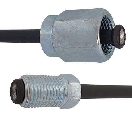 Трубка гальмівна сталева з покр. PVF (L=200мм; D=4, 75мм) з након. 107/116, ACS (WP574PVF) Трубка гальмівна сталева з покр. PVF (L=200мм; D=4, 75мм) з након. 107/116, ACS (WP574PVF)