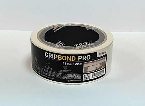 Лента малярная универсальная GripBond Pro 38 мм×20 м белая MASTERTOOL 79-9882 Лента малярная универсальная GripBond Pro 38 мм×20 м белая MASTERTOOL 79-9882