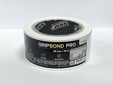 Лента малярная универсальная GripBond Pro 48 мм×30 м белая MASTERTOOL 79-9884 Лента малярная универсальная GripBond Pro 48 мм×30 м белая MASTERTOOL 79-9884