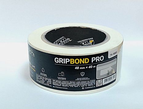 Лента малярная универсальная GripBond Pro 48 мм×40 м белая MASTERTOOL 79-9885 Лента малярная универсальная GripBond Pro 48 мм×40 м белая MASTERTOOL 79-9885