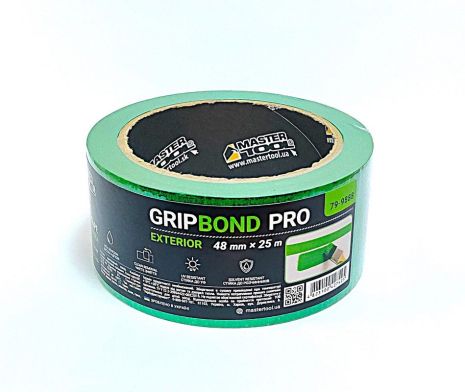 Лента малярная для грубых работ GripBond Pro Exterior 48 мм×25 м зеленая MASTERTOOL 79-9888 Лента малярная для грубых работ GripBond Pro Exterior 48 мм×25 м зеленая MASTERTOOL 79-9888