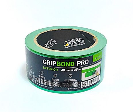 Лента малярная для грубых работ GripBond Pro Exterior 48 мм×25 м зеленая MASTERTOOL 79-9888 Лента малярная для грубых работ GripBond Pro Exterior 48 мм×25 м зеленая MASTERTOOL 79-9888