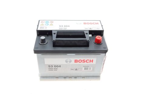 Аккумулятор 53Ah-12v BOSCH (S3004) (242x175x175),R,EN500