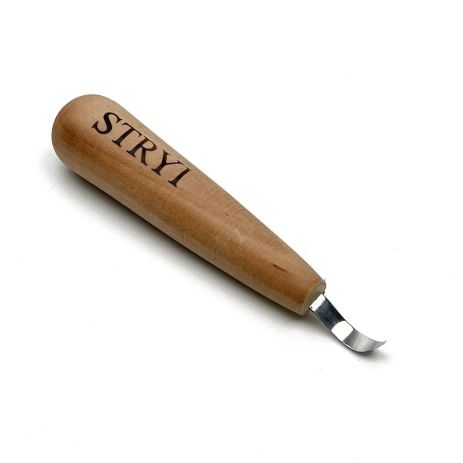 Миниатюрная стамеска ложкорез STRYI Profi для рельефной резьбы по дереву (для левой руки)