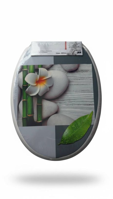 Кришка-сидіння для унітаза біла з декоративним малюнком 3214/5 Кришка-сидіння для унітаза біла з декоративним малюнком 3214/5