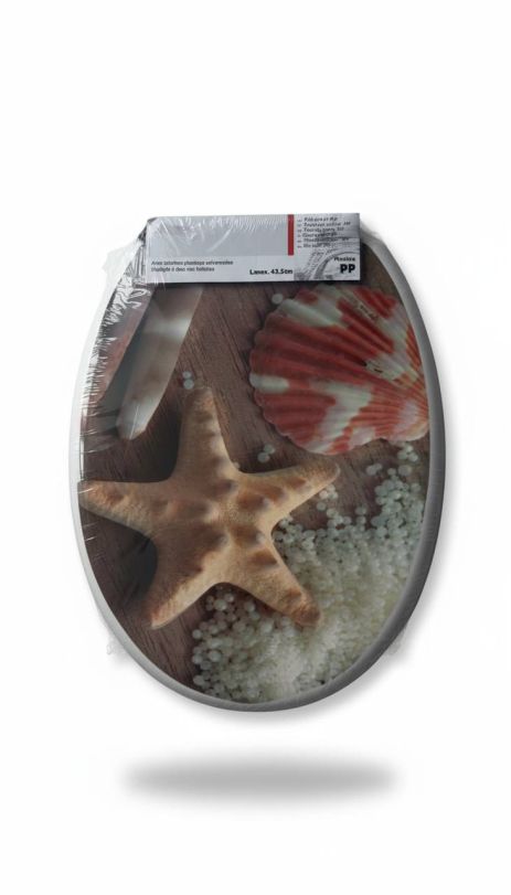 Кришка-сидіння для унітаза біла з декоративним малюнком 3214/4 Кришка-сидіння для унітаза біла з декоративним малюнком 3214/4