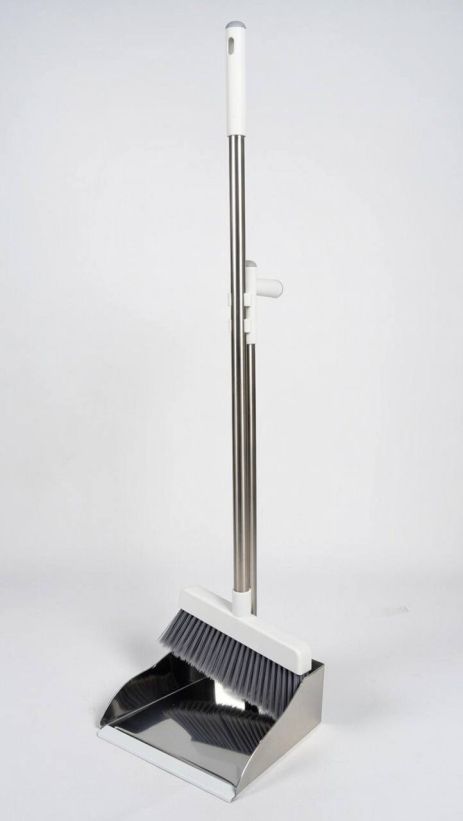 Совок з щіткою на довгій ручці з нержавіючої сталі 0032/lightgrey Совок з щіткою на довгій ручці з нержавіючої сталі 0032/lightgrey