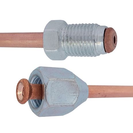 Трубка тормозная медная (L=1500мм) с након. 105/110, ACS (WP728CU)