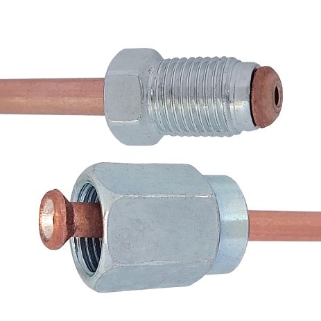 Трубка тормозная медная (L=1000мм) с након. 105/107, ACS (WP442CU)